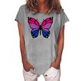 Butterfly With Colors Of The Bisexual Pride Flag Women's Loosen T-Shirt Green