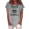 Cinco De Mayo Tacos & Tequila Sugar Skull Women's Loosen T-Shirt Green
