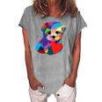 Cute Dog Rescue For Women Men Teens Rainbow Puppy Heart Women's Loosen T-Shirt Green