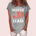 Mens My Favorite Nurse Calls Me Dad American Flag 4Th Of July Women's Loosen T-shirt Green