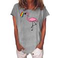 Flamingo Lgbt Flag Cool Gay Rights Supporters Women's Loosen T-Shirt Green