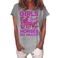 Girls Love Hhoresed So Much Women's Loosen Crew Neck Short Sleeve T-Shirt Green