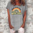Mind Your Own Uterus Rainbow My Uterus My Choice Women's Loosen T-Shirt Green