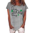 One Lucky Boy Funny St Patrick Day Women's Loosen Crew Neck Short Sleeve T-Shirt Green