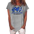 Peace Love Cure Blue & White Ribbon Als Awareness Month V2 Women's Loosen T-shirt Green
