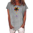 Rainbow Sunflower Love Is Love Lgbt Gay Lesbian Pride Women's Loosen T-Shirt Green