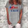 Red Wine & Blue Us Flag 4Th Of July Women's Loosen T-Shirt Green