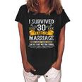 30Th Wedding Anniversary Couples Husband Wife 30 Years V2 Women's Loosen Crew Neck Short Sleeve T-Shirt Black