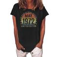 50 Years Old Gifts May 1972 Limited Edition 50Th Birthday Women's Loosen Crew Neck Short Sleeve T-Shirt Black