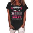 Alda Name Gift And God Said Let There Be Alda Women's Loosen Crew Neck Short Sleeve T-Shirt Black