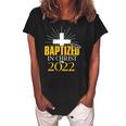 Baptized In Christ 2022 Christian Tee Baptism Faith Women's Loosen Crew Neck Short Sleeve T-Shirt Black