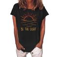 Be The Light - Let Your Light Shine - Waves Sun Christian Women's Loosen Crew Neck Short Sleeve T-Shirt Black