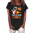 Bowling Birthday 10 Years Old Boy Tee Funny Bowler Girl Kids Women's Loosen Crew Neck Short Sleeve T-Shirt Black