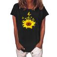 Butterflies Sunflower Smoke Women's Loosen Crew Neck Short Sleeve T-Shirt Black