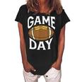 Football Player Vintage Game Day Women's Loosen Crew Neck Short Sleeve T-Shirt Black