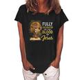 Fully Vaccinated By The Blood Of Jesus Cross Faith Christian Women's Loosen Crew Neck Short Sleeve T-Shirt Black