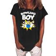 Funny Bowling Gift For Kids Cool Bowler Boys Birthday Party Women's Loosen Crew Neck Short Sleeve T-Shirt Black