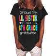 Funny Proud Lil Sister Of A Class Of 2022 8Th Grade Graduate Women's Loosen Crew Neck Short Sleeve T-Shirt Black