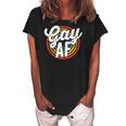 Gay Af Lgbt Pride Rainbow Flag March Rally Protest Equality Women's Loosen Crew Neck Short Sleeve T-Shirt Black
