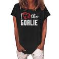 Heart The Goalie Lacrosse Mom Lax For Women Boys Girls Team Women's Loosen Crew Neck Short Sleeve T-Shirt Black