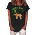 Irish Girl Leprechaun Poodle Dog St Patricks Day Kids Women's Loosen Crew Neck Short Sleeve T-Shirt Black