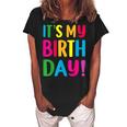Its My Birthday For Ns Birthday Gift Women's Loosen Crew Neck Short Sleeve T-Shirt Black
