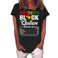 Junenth Womens Black Queen Nutritional Facts 4Th Of July Women's Loosen Crew Neck Short Sleeve T-Shirt Black