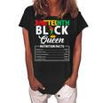 Junenth Womens Black Queen Nutritional Facts Freedom Day Women's Loosen Crew Neck Short Sleeve T-Shirt Black