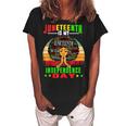 Juneteenth Is My Independence Day Black Women 4Th Of July Women's Loosen Crew Neck Short Sleeve T-Shirt Black