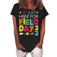 Just Here For Field Day 2022 Teacher Kids Summer Women's Loosen Crew Neck Short Sleeve T-Shirt Black