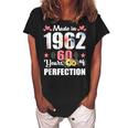 Made 1962 Floral 60 Years Old Family 60Th Birthday 60 Years Women's Loosen Crew Neck Short Sleeve T-Shirt Black