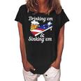 Mens Men Or Women Drinking Yard Game - Funny Cornhole Women's Loosen Crew Neck Short Sleeve T-Shirt Black