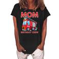 Mom Birthday Crew - Fire Truck Fire Engine Firefighter Women's Loosen Crew Neck Short Sleeve T-Shirt Black