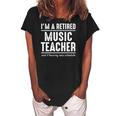 Retired Music Teacher Schedule 1 Music Teacher Gift Women's Loosen Crew Neck Short Sleeve T-Shirt Black