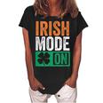 St Patricks Day Beer Drinking Ireland - Irish Mode On Women's Loosen Crew Neck Short Sleeve T-Shirt Black