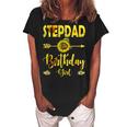 Stepdad Of The Birthday Girl Dad Sunflower Gifts Women's Loosen Crew Neck Short Sleeve T-Shirt Black