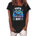 Video Game Birthday Party Papa Of The Birthday Boy Matching Women's Loosen Crew Neck Short Sleeve T-Shirt Black