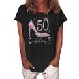 Womens 50 & Fabulous 50 Years Old And Fabulous 50Th Birthday Women's Loosen Crew Neck Short Sleeve T-Shirt Black