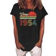Womens 68 Years Old Birthday Vintage 1954 68Th Birthday Women's Loosen Crew Neck Short Sleeve T-Shirt Black