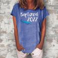 2022 Baptized Water Baptism Christian Catholic Church Faith Women's Loosen Crew Neck Short Sleeve T-Shirt Blue