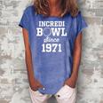 51 Years Old Bowler Bowling 1971 51St Birthday Women's Loosen Crew Neck Short Sleeve T-Shirt Blue