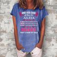 Alda Name Gift And God Said Let There Be Alda Women's Loosen Crew Neck Short Sleeve T-Shirt Blue
