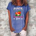 Auntie Of The Birthday Girls Strawberry Theme Sweet Party Women's Loosen Crew Neck Short Sleeve T-Shirt Blue