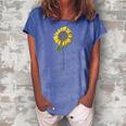 Being An Aunt Makes My Life Complete Sunflower Gift Women's Loosen Crew Neck Short Sleeve T-Shirt Blue