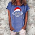 Believe Christmas Santa Mustache With Ornaments - Believe Women's Loosen Crew Neck Short Sleeve T-Shirt Blue