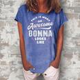 Bomma Grandma Gift This Is What An Awesome Bomma Looks Like Women's Loosen Crew Neck Short Sleeve T-Shirt Blue