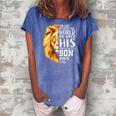 Christian Gifts For Men Lion Of Judah Graphic God John 316 Women's Loosen Crew Neck Short Sleeve T-Shirt Blue