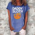 Daddy Sloth Lazy Cute Sloth Father Dad Women's Loosen Crew Neck Short Sleeve T-Shirt Blue