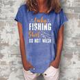 Funny Lucky Fishing Pole Graphic For Women And Men Fishermen Women's Loosen Crew Neck Short Sleeve T-Shirt Blue