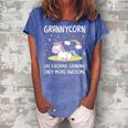 Granny Grandma Gift Granny Unicorn Women's Loosen Crew Neck Short Sleeve T-Shirt Blue